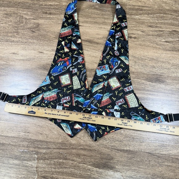 VTG Nicole Miller Limited Quanities Tuxedo Backless Vest Graduation PHD Barback - Picture 6 of 13